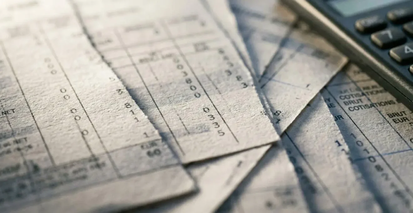 Vue macro d'un bulletin de paie français mettant en évidence les lignes de cotisation mutuelle et de prélèvement fiscal.
