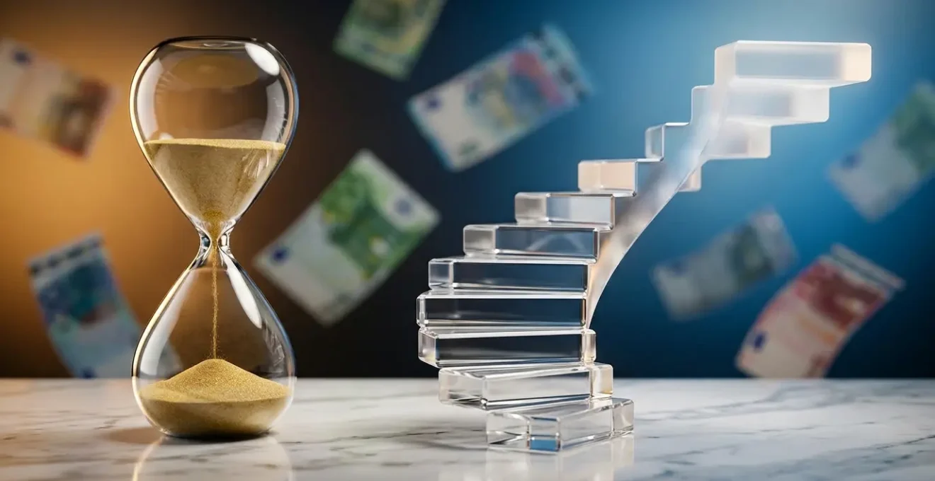 Illustration d'une stratégie fiscale optimisée pour l'assurance vie avec représentation symbolique des avantages après 8 ans