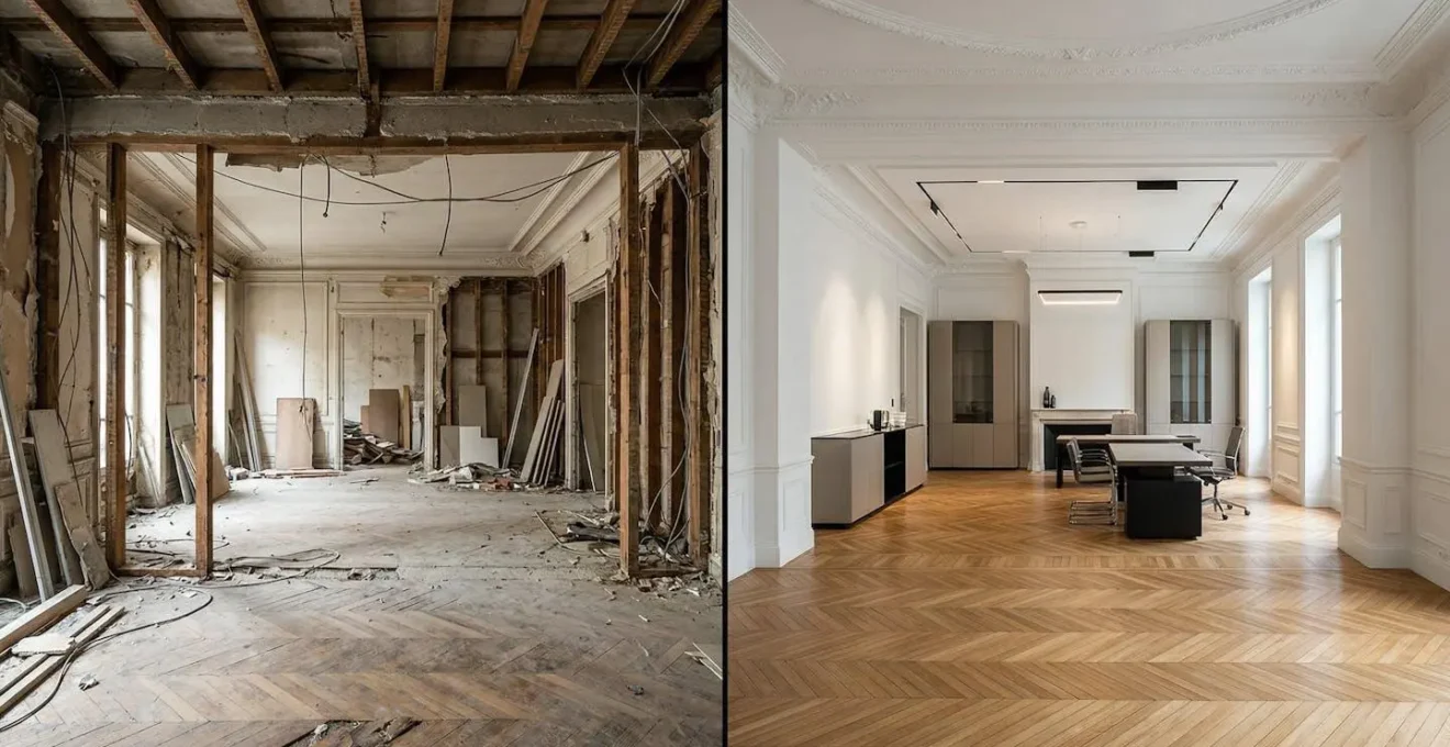 Comparaison visuelle entre la couverture d'une assurance locataire et d'une PNO après un incendie