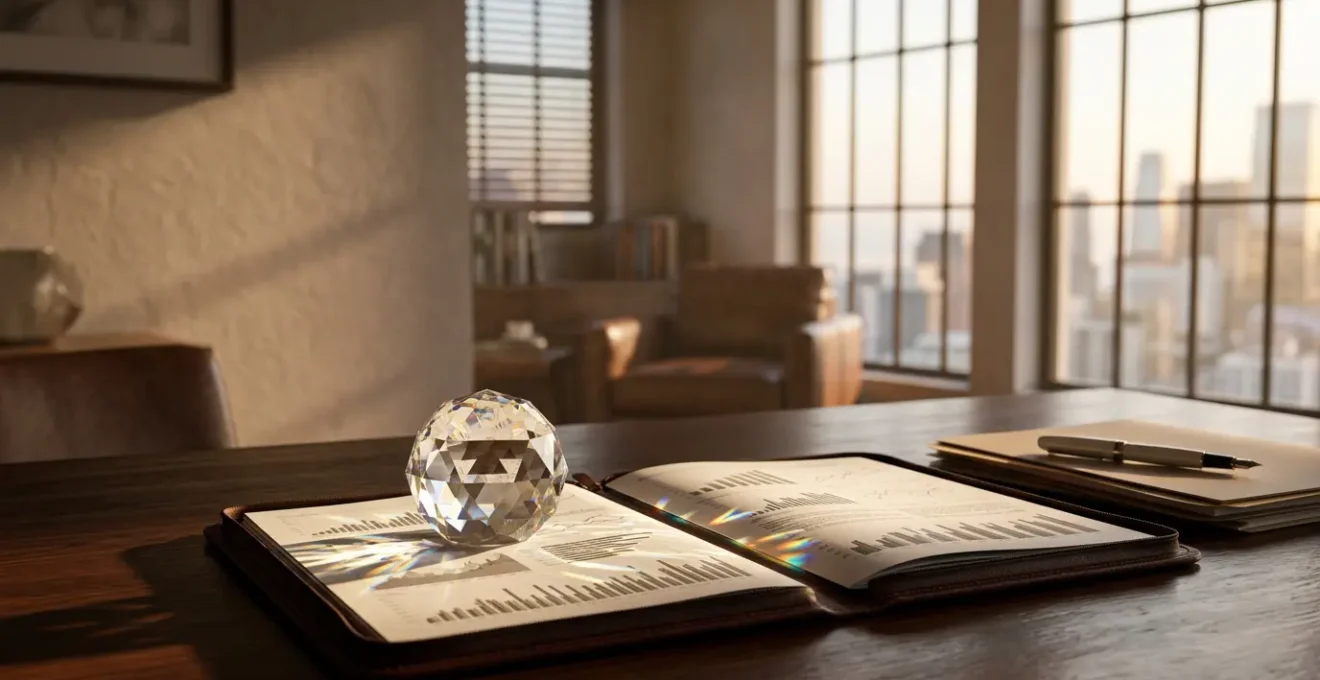 Vue d'ensemble d'un portefeuille d'investissement diversifié avec graphiques et documents financiers